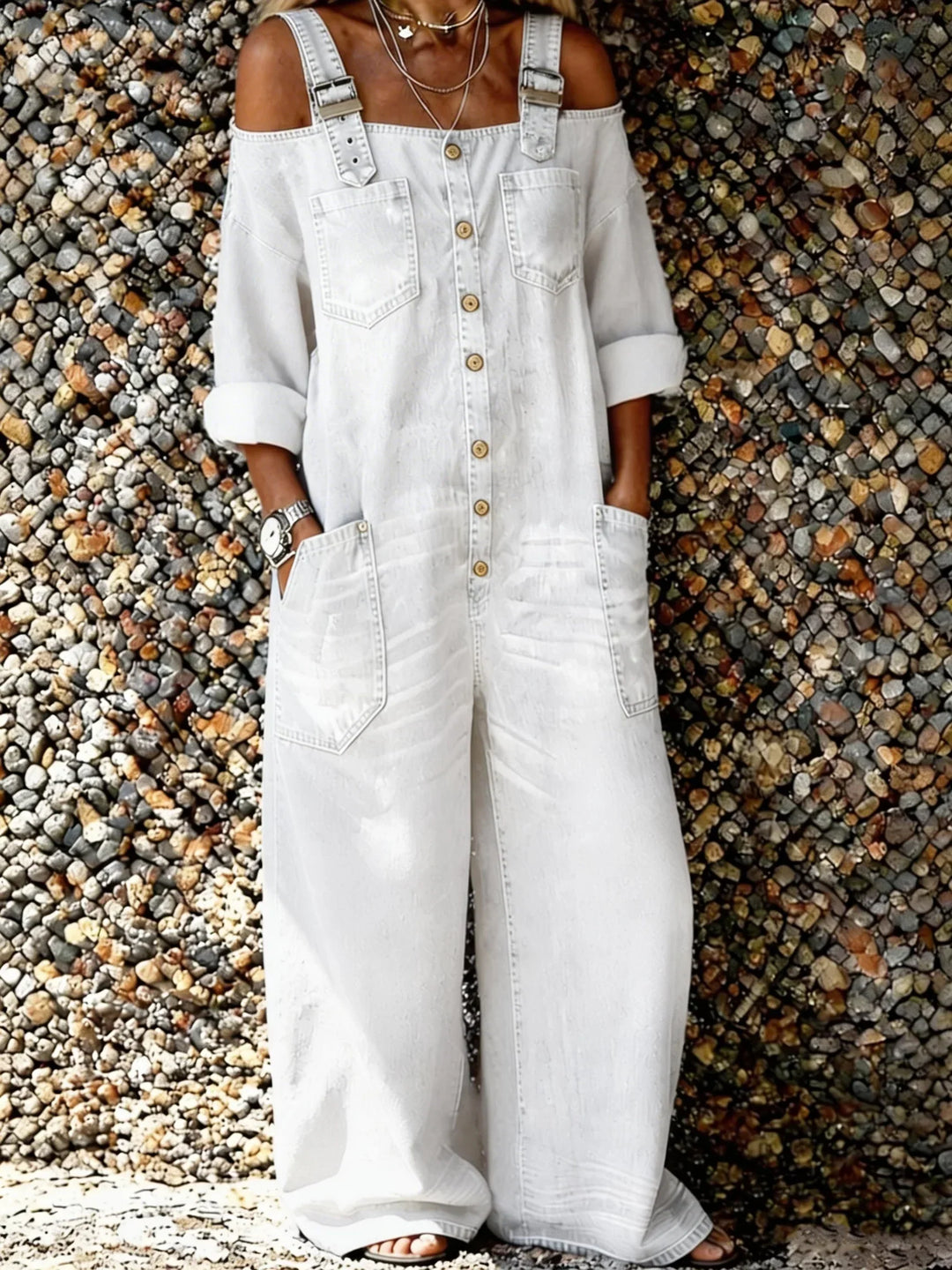 Bo | Denim Jumpsuit med Axelremmar