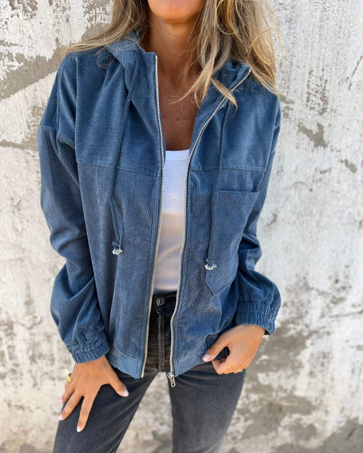 Ella™ | Cord-overall med dragkedja och huva