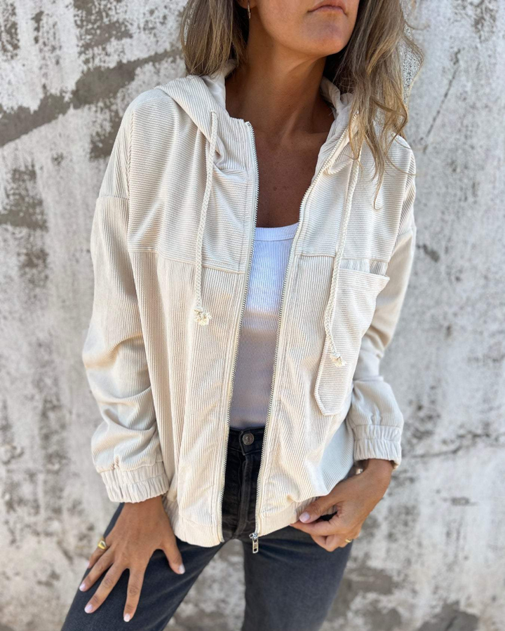 Ella™ | Cord-overall med dragkedja och huva