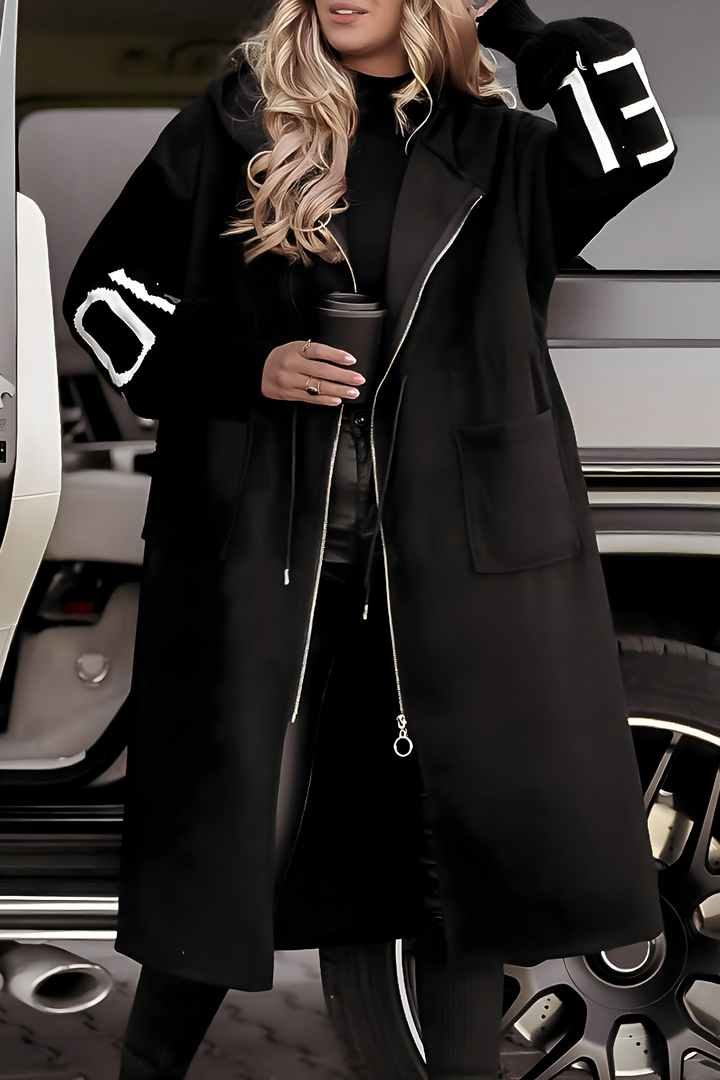 Rosa | Stilig knapplös hoodie-jacka
