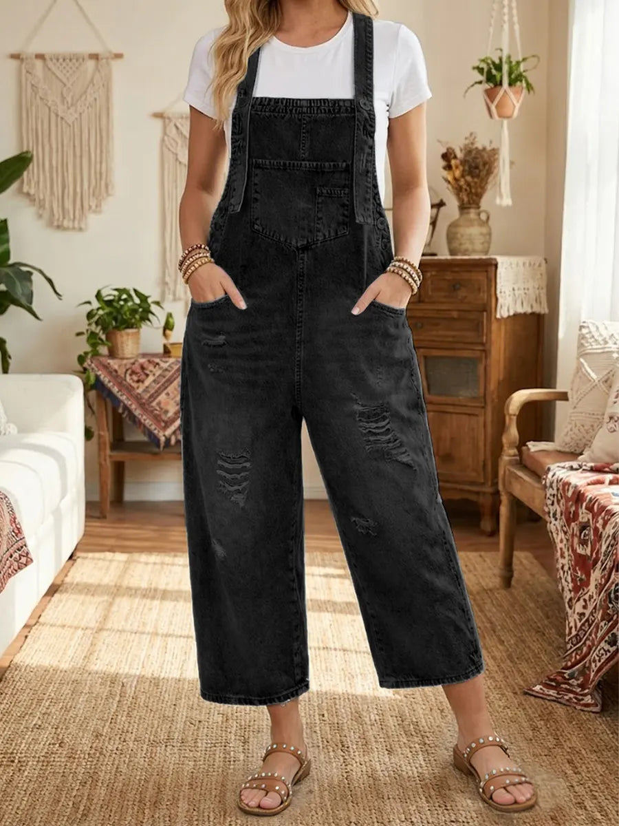 Aurevia | Vintage-inspirerad Denim-hel jumpsuit