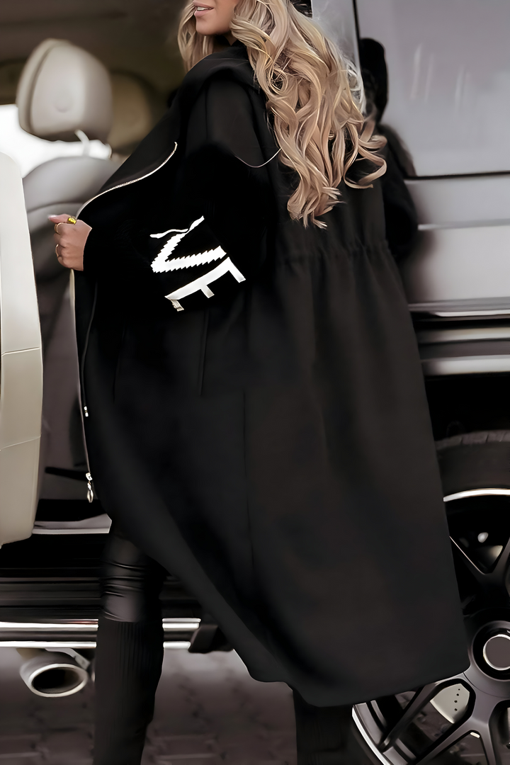 Rosa | Stilig knapplös hoodie-jacka