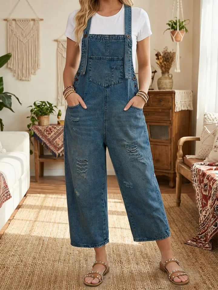 Aurevia | Vintage-inspirerad Denim-hel jumpsuit