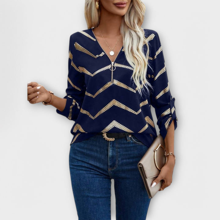 Emma - Elegant Blus Utan Dragkedja