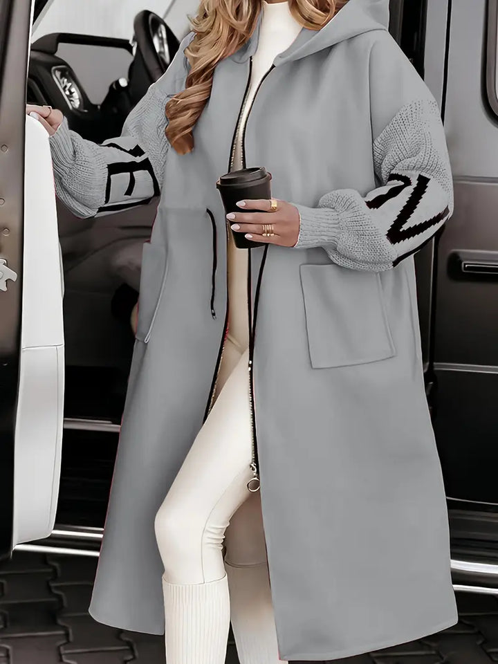 Rosa | Stilig knapplös hoodie-jacka