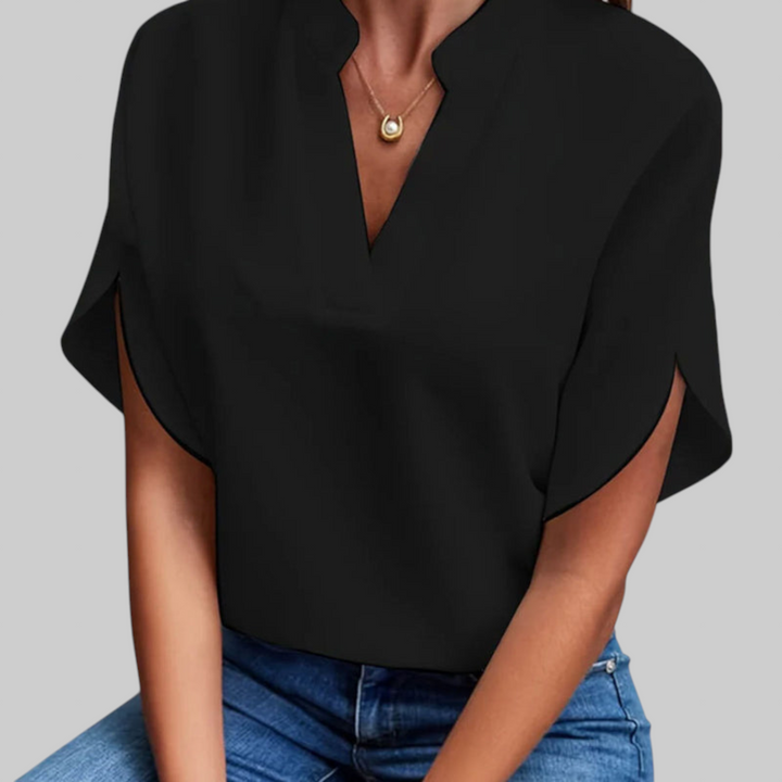 Carla | Luksuriös T-shirt med V-hals