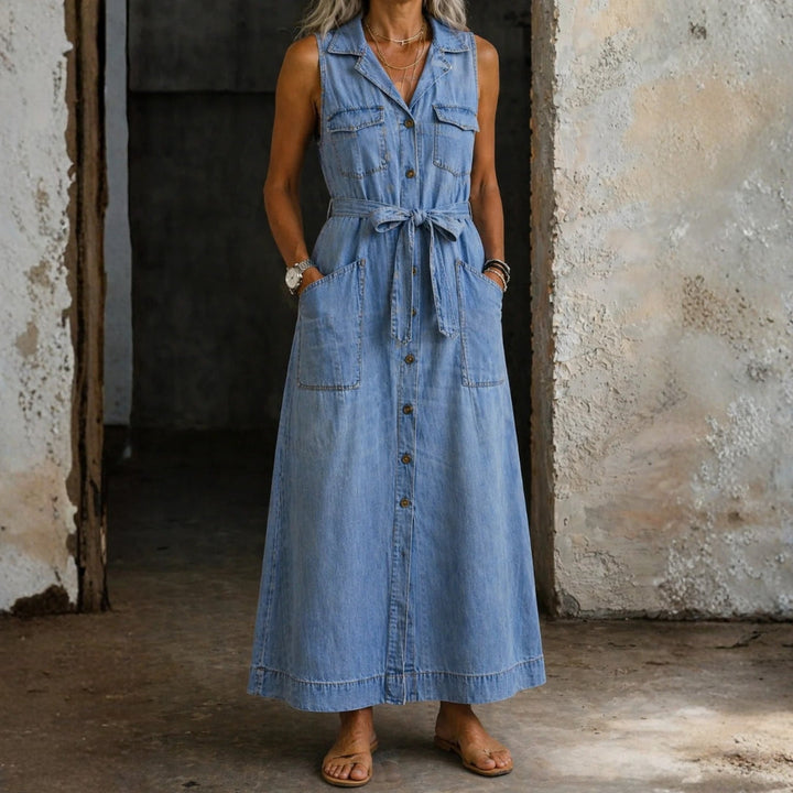 Amanda - Klassisk Denimklänning