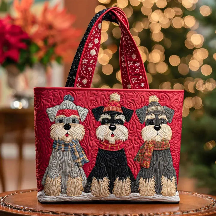Quiltad väska – Schnauzer trio