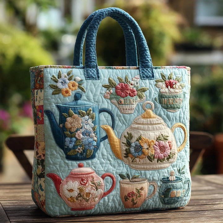 Quiltad väska – Blommig mönster