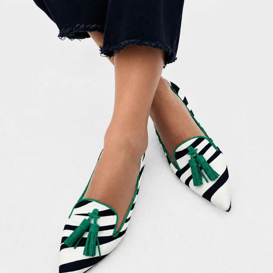 Riane™ | Mockasiner Grön Zebra