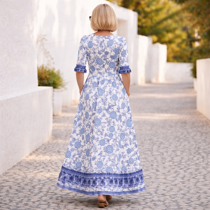 Elly | Elegant Blommig Klänning med Avslappnad Känsla