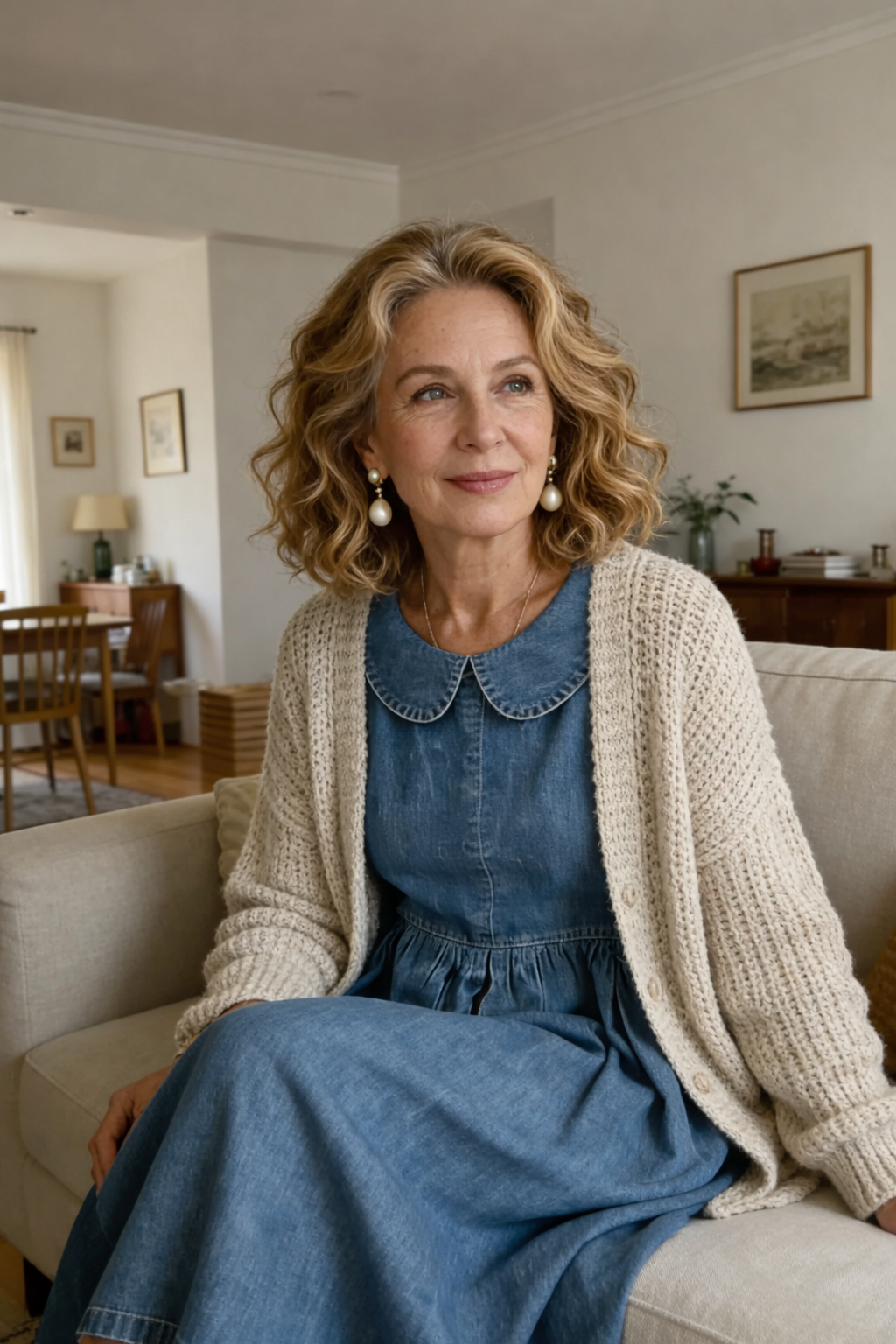 Kirsi - Denimklänning med Peter Pan-krage