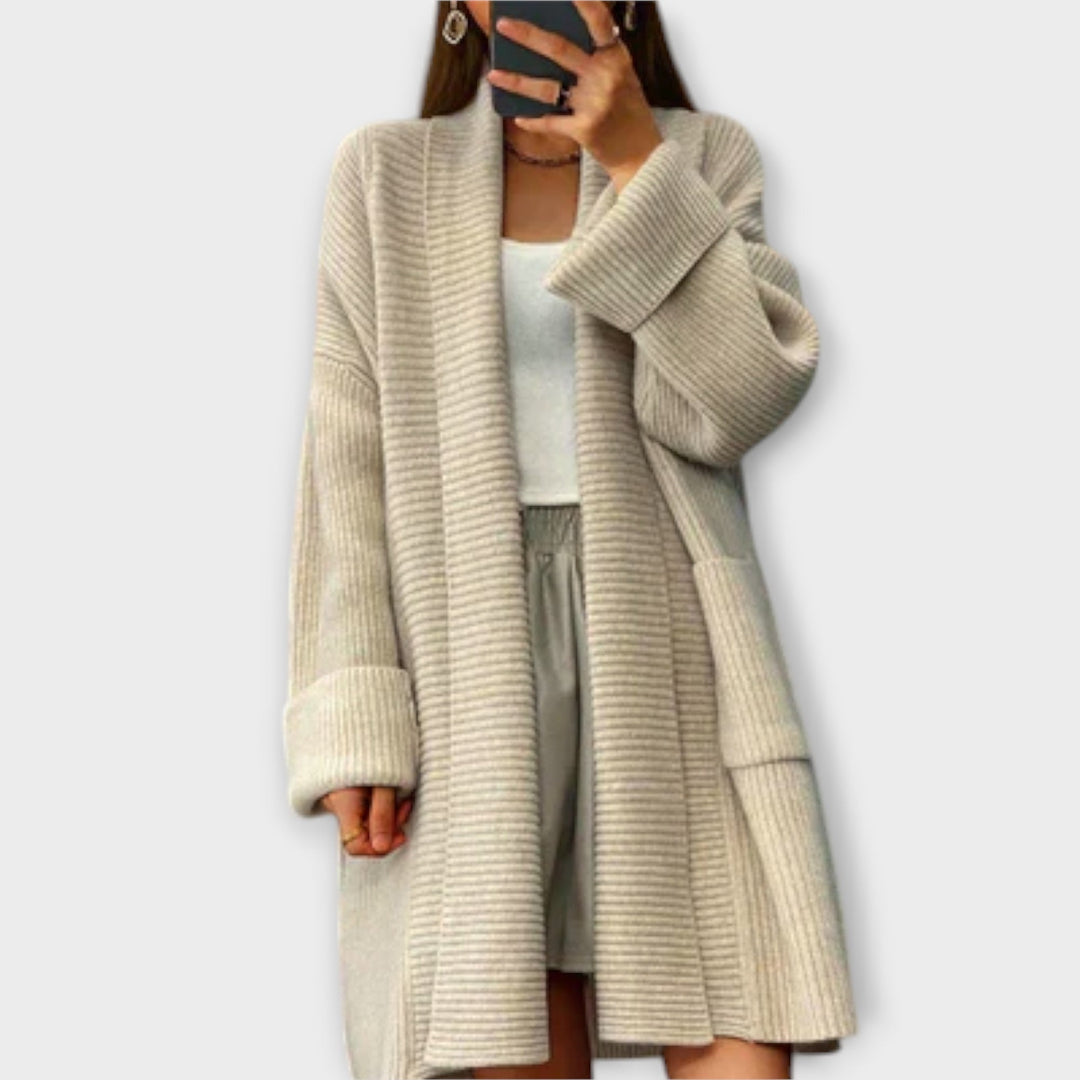 Euphemia - Lång stickad cardigan