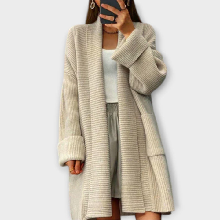 Euphemia - Lång stickad cardigan