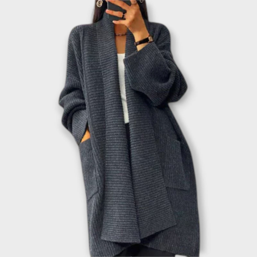 Euphemia - Lång stickad cardigan