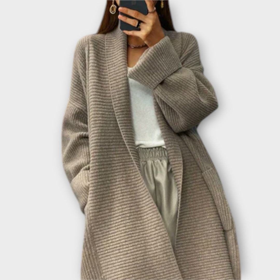Euphemia - Lång stickad cardigan