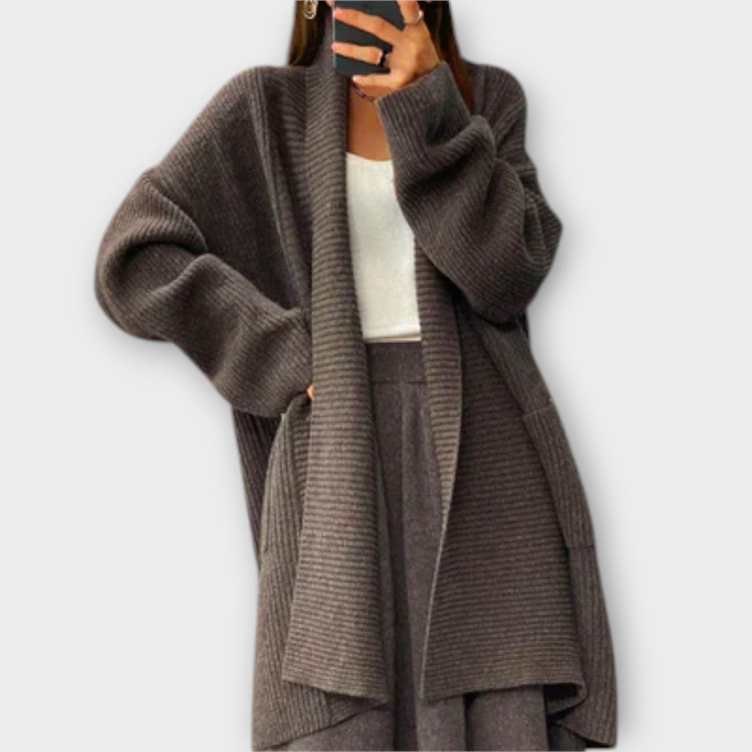 Euphemia - Lång stickad cardigan