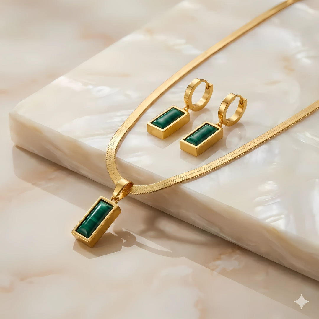 Smaragdörhängen som bringar lycka, inklusive gratis halsband | Begränsat erbjudande