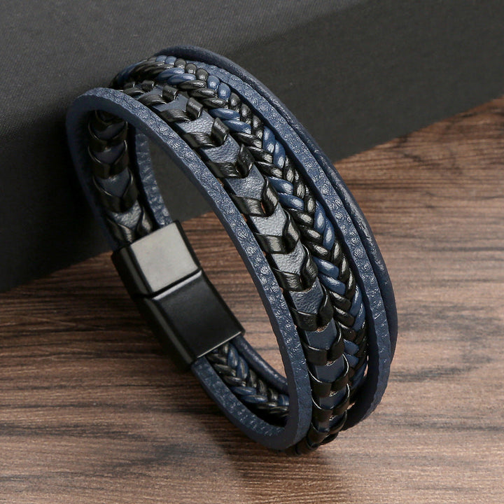Bastien™ | Herr läder flätat armband
