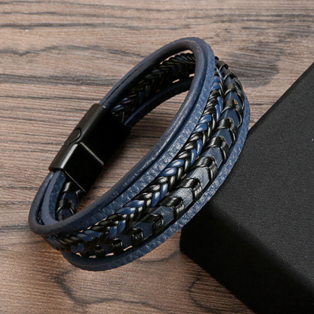 Bastien™ | Herr läder flätat armband