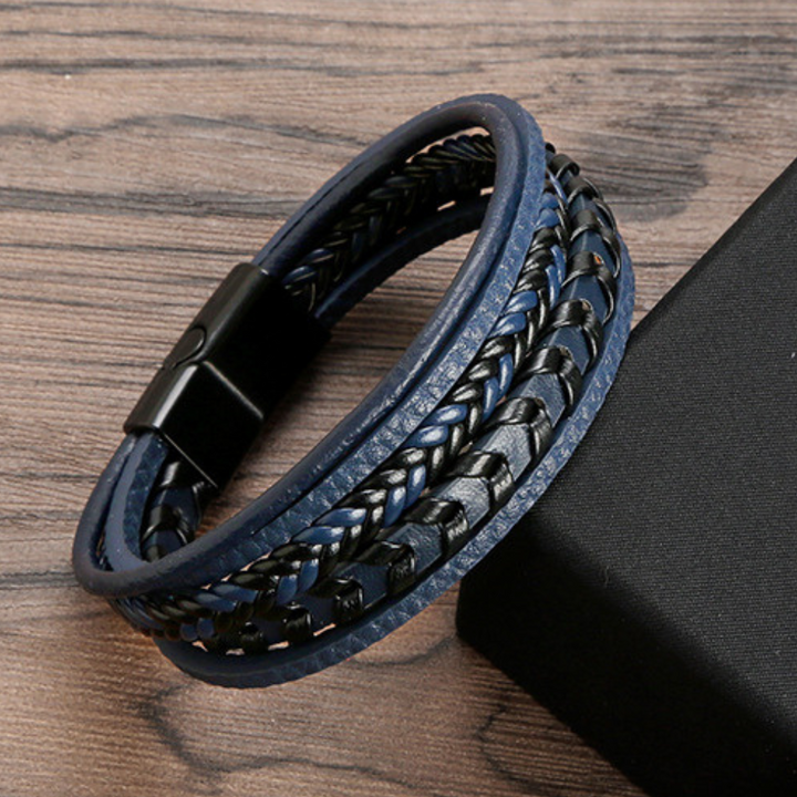 Bastien™ | Herr läder flätat armband