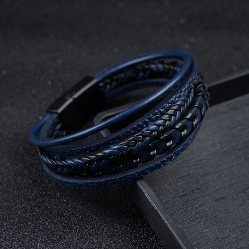 Bastien™ | Herr läder flätat armband