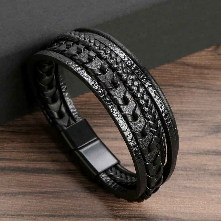 Bastien™ | Herr läder flätat armband
