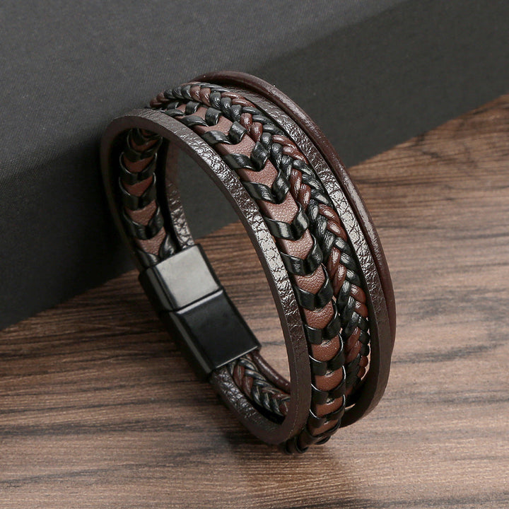 Bastien™ | Herr läder flätat armband