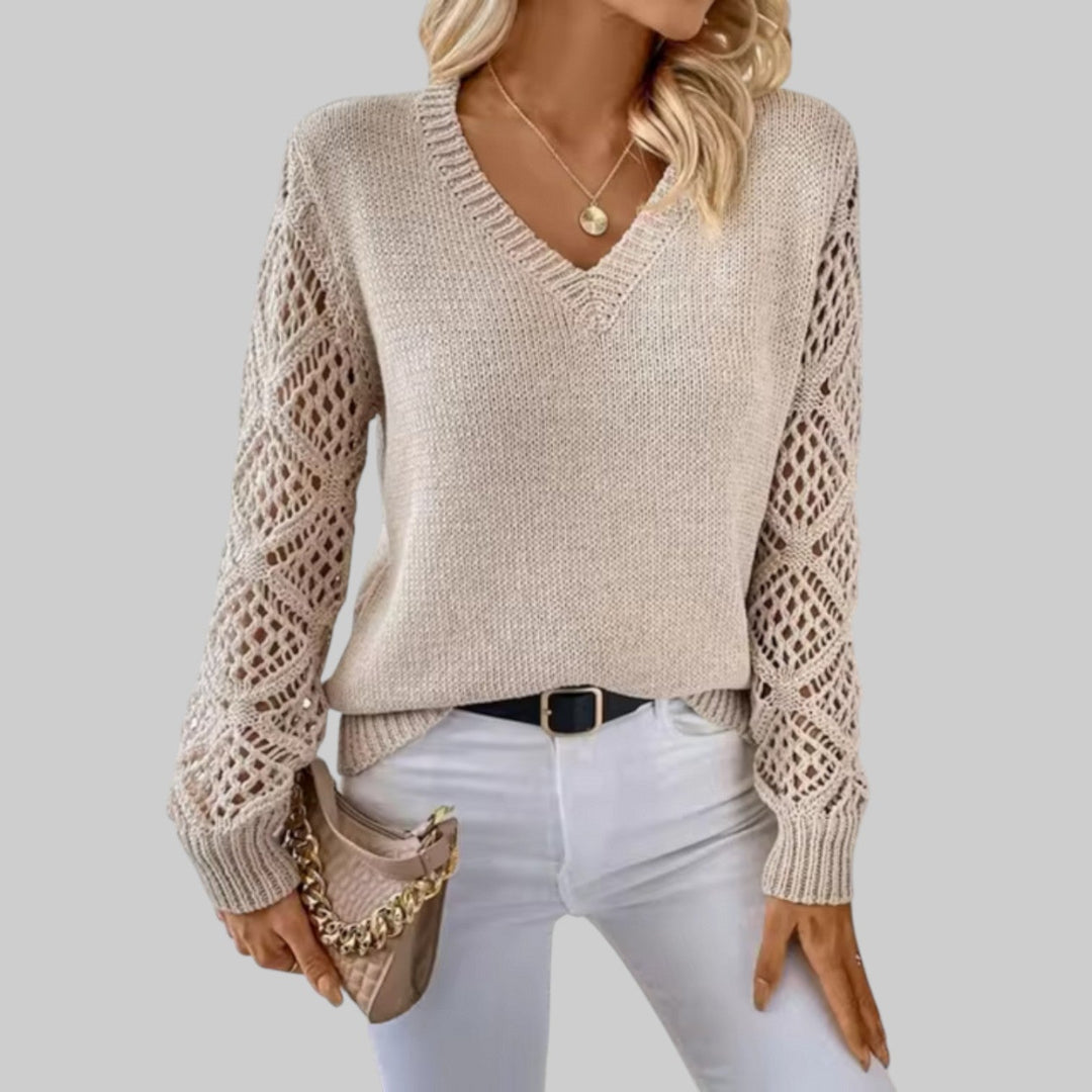 Le Clair | Informell bomull T-shirt med V-hals