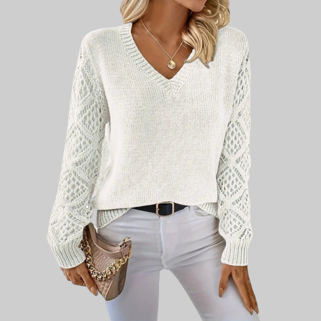 Le Clair | Informell bomull T-shirt med V-hals