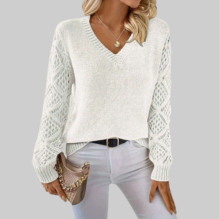 Le Clair | Informell bomull T-shirt med V-hals