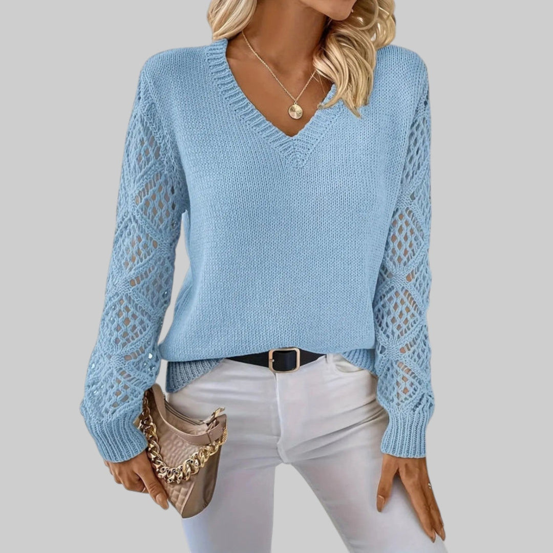 Le Clair | Informell bomull T-shirt med V-hals