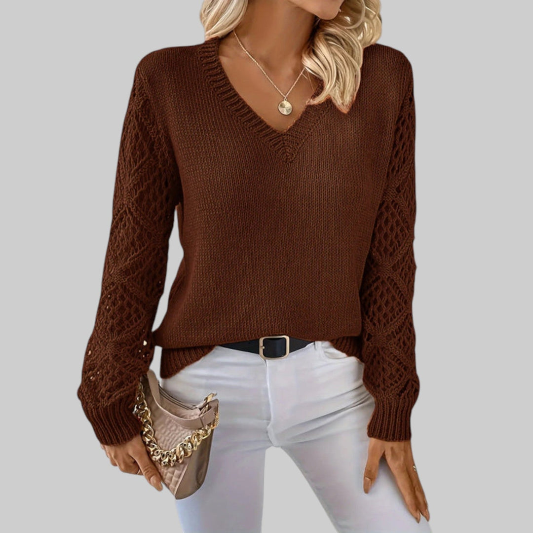 Le Clair | Informell bomull T-shirt med V-hals