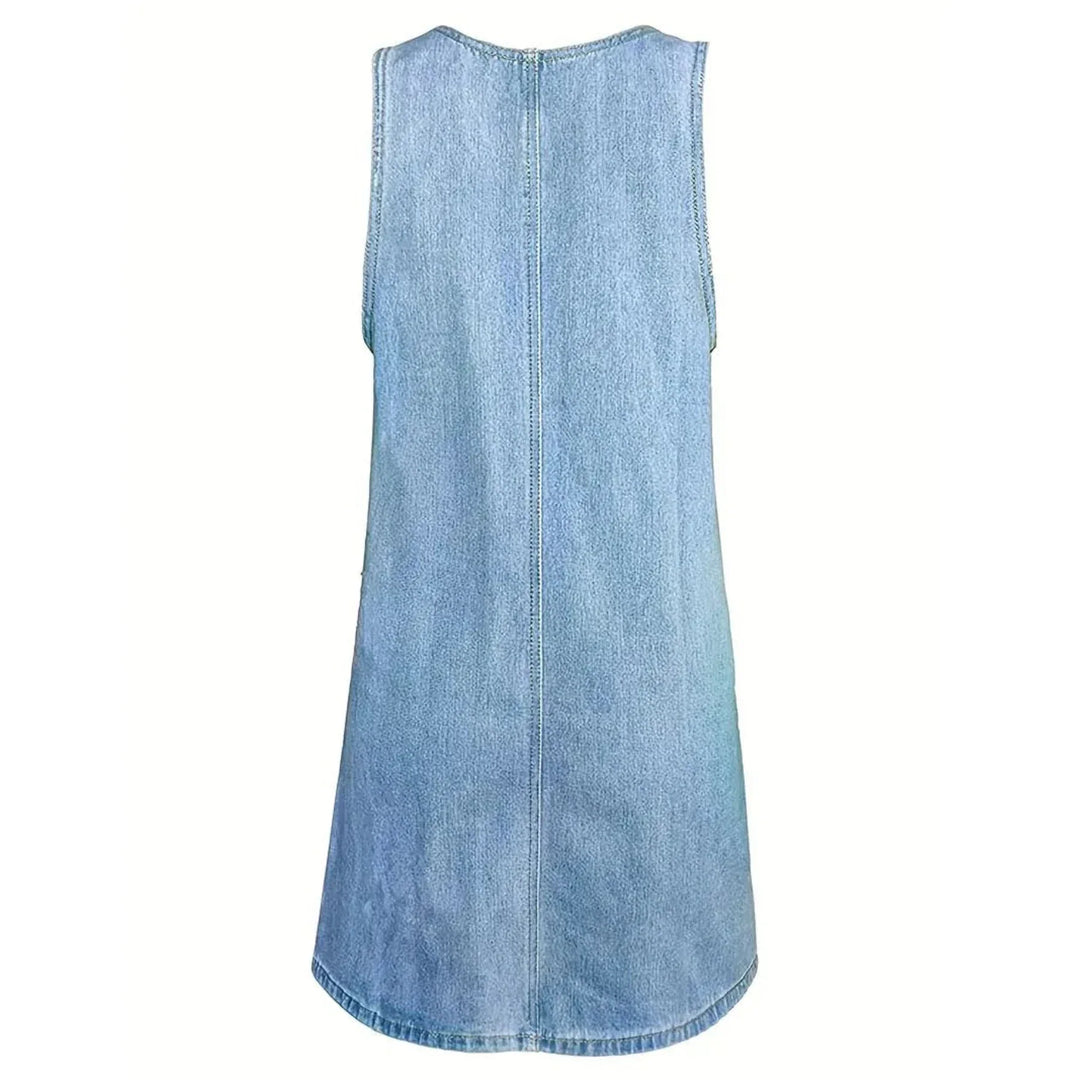 Vieno - Avslappnad Denimklänning