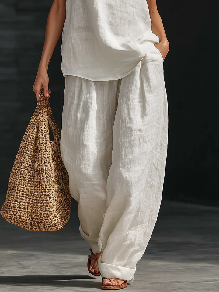Zoë™ - Off-Shoulder Set med Bred Byxa