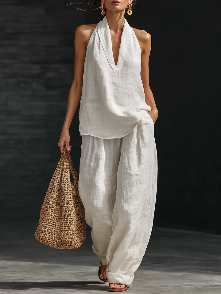 Zoë™ - Off-Shoulder Set med Bred Byxa