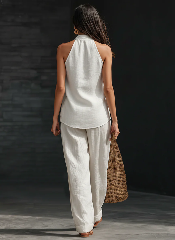 Zoë™ - Off-Shoulder Set med Bred Byxa