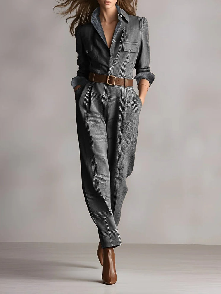 Anna™ - Rutigt Stilig Jumpsuit