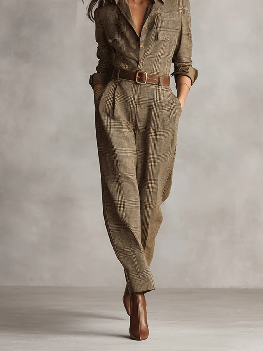 Anna™ - Rutigt Stilig Jumpsuit