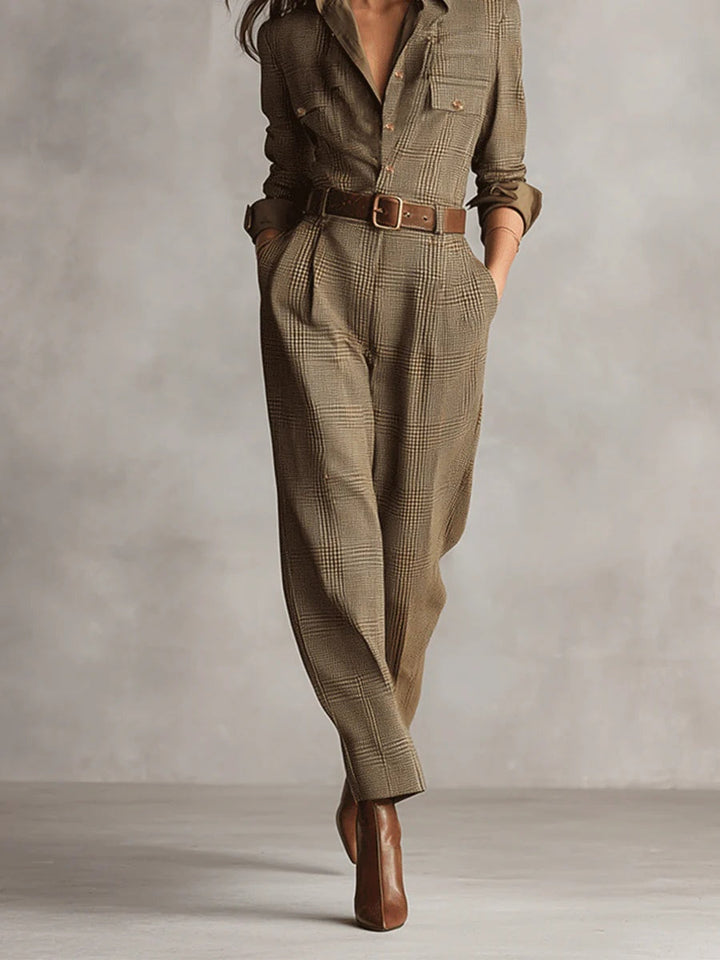 Anna™ - Rutigt Stilig Jumpsuit