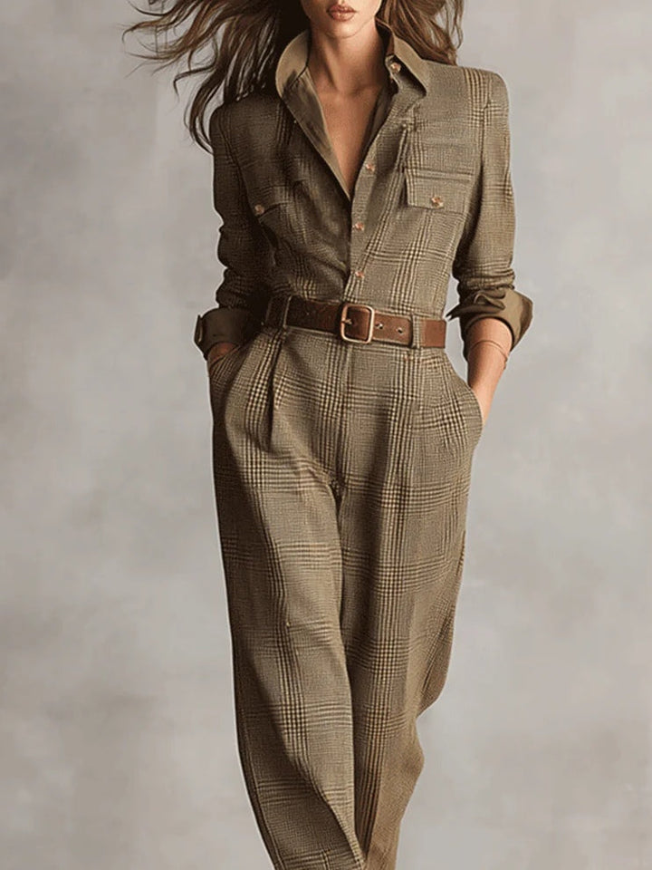 Anna™ - Rutigt Stilig Jumpsuit