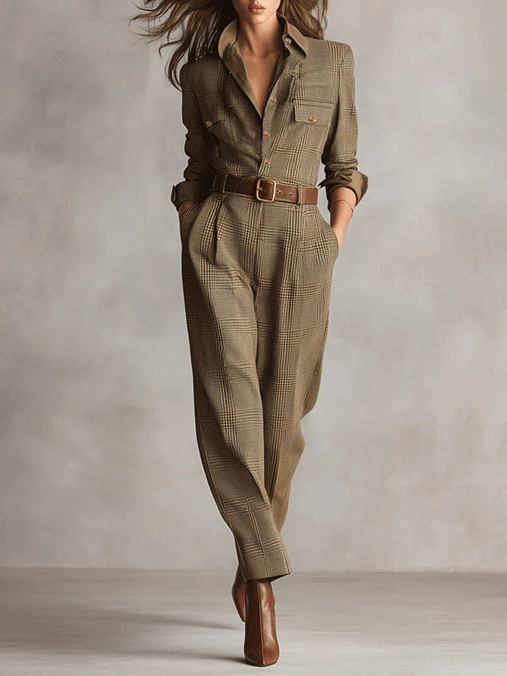 Anna™ - Rutigt Stilig Jumpsuit