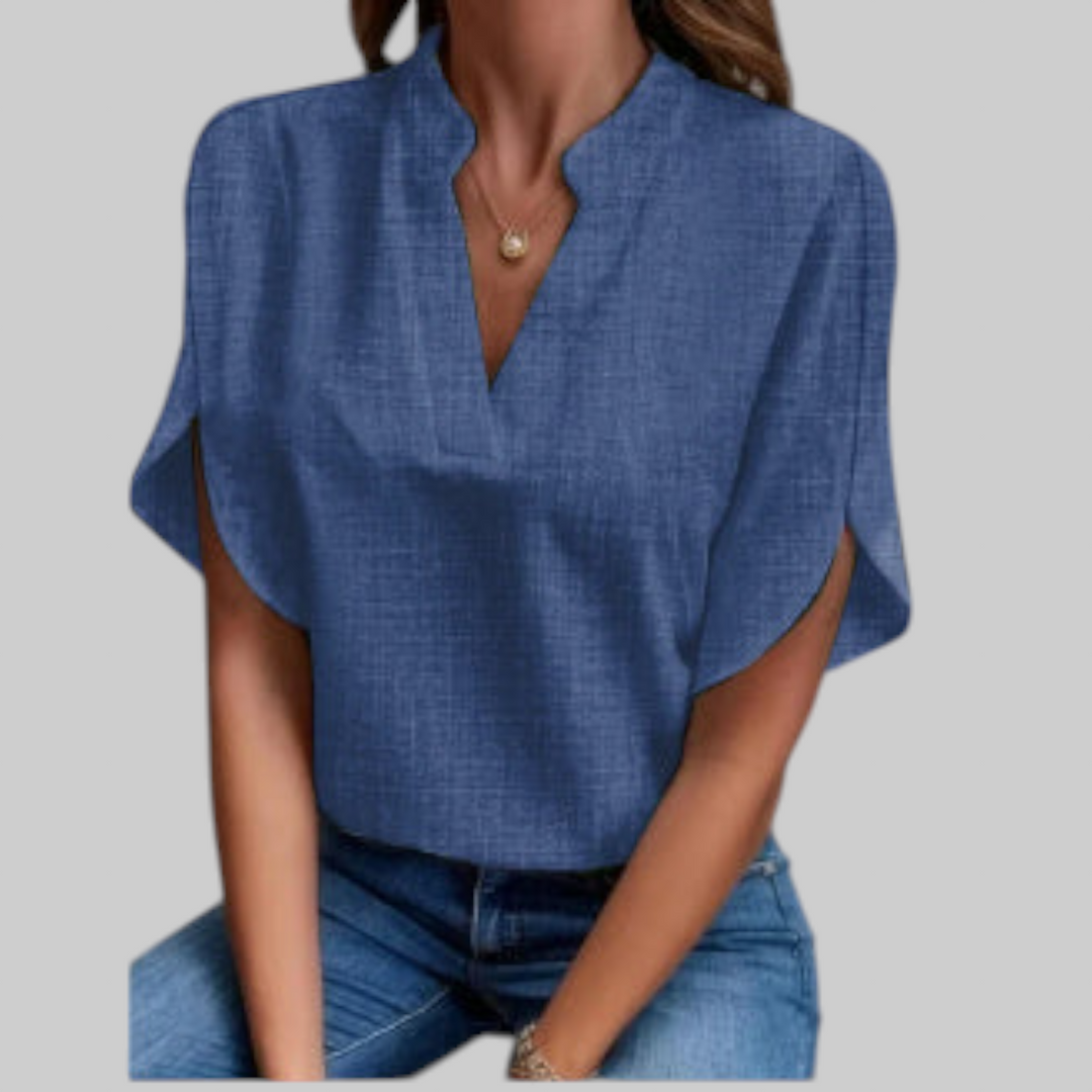 Carla | Luksuriös T-shirt med V-hals