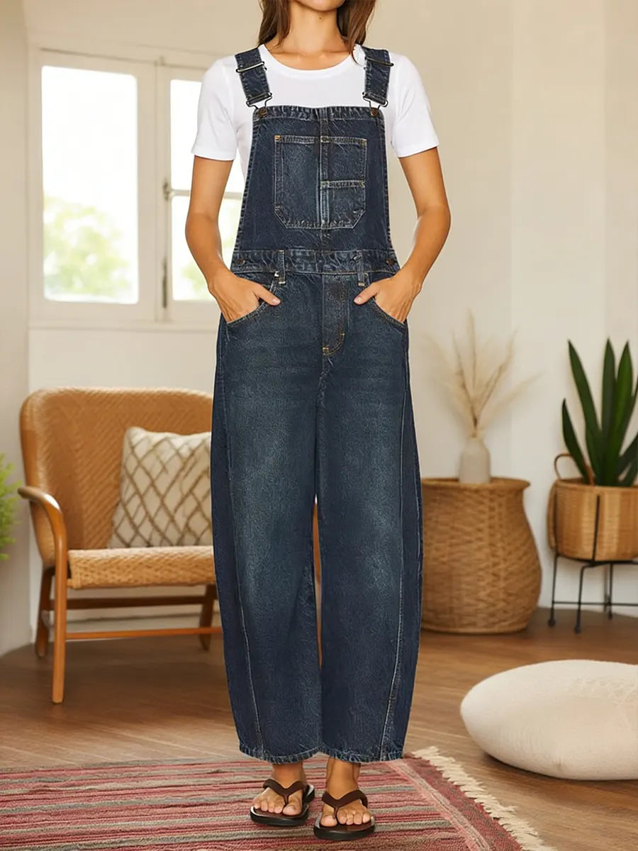 Nora | Denim Overall med Fickor