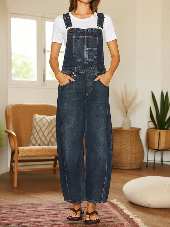 Nora | Denim Overall med Fickor