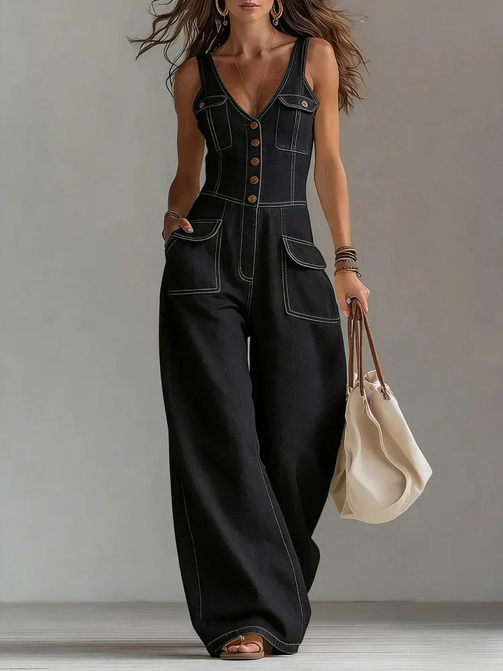 Riikka - Avslappnad Dongerijumpsuit