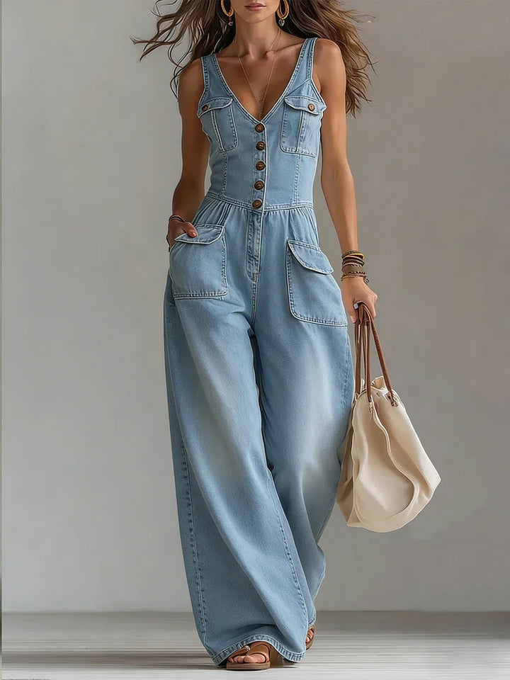 Riikka - Avslappnad Dongerijumpsuit