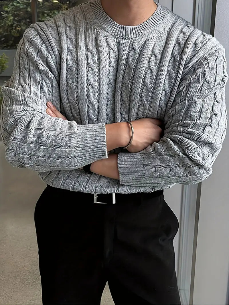 Mergim – Löst stickad tröja med långa ärmar