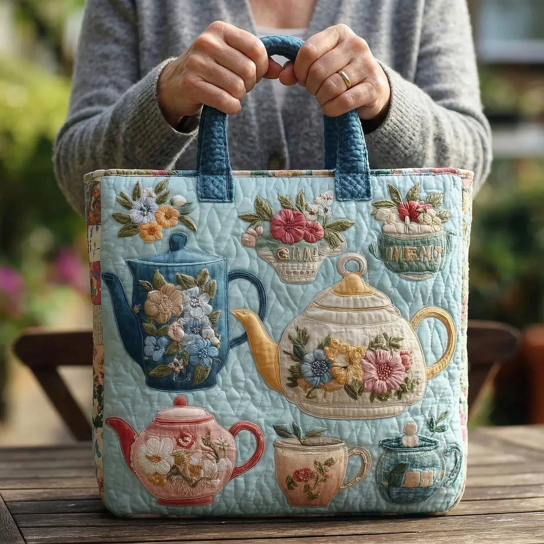 Quiltad väska – Blommig mönster