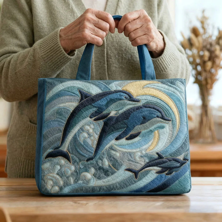 Quiltad väska – Hav delfin